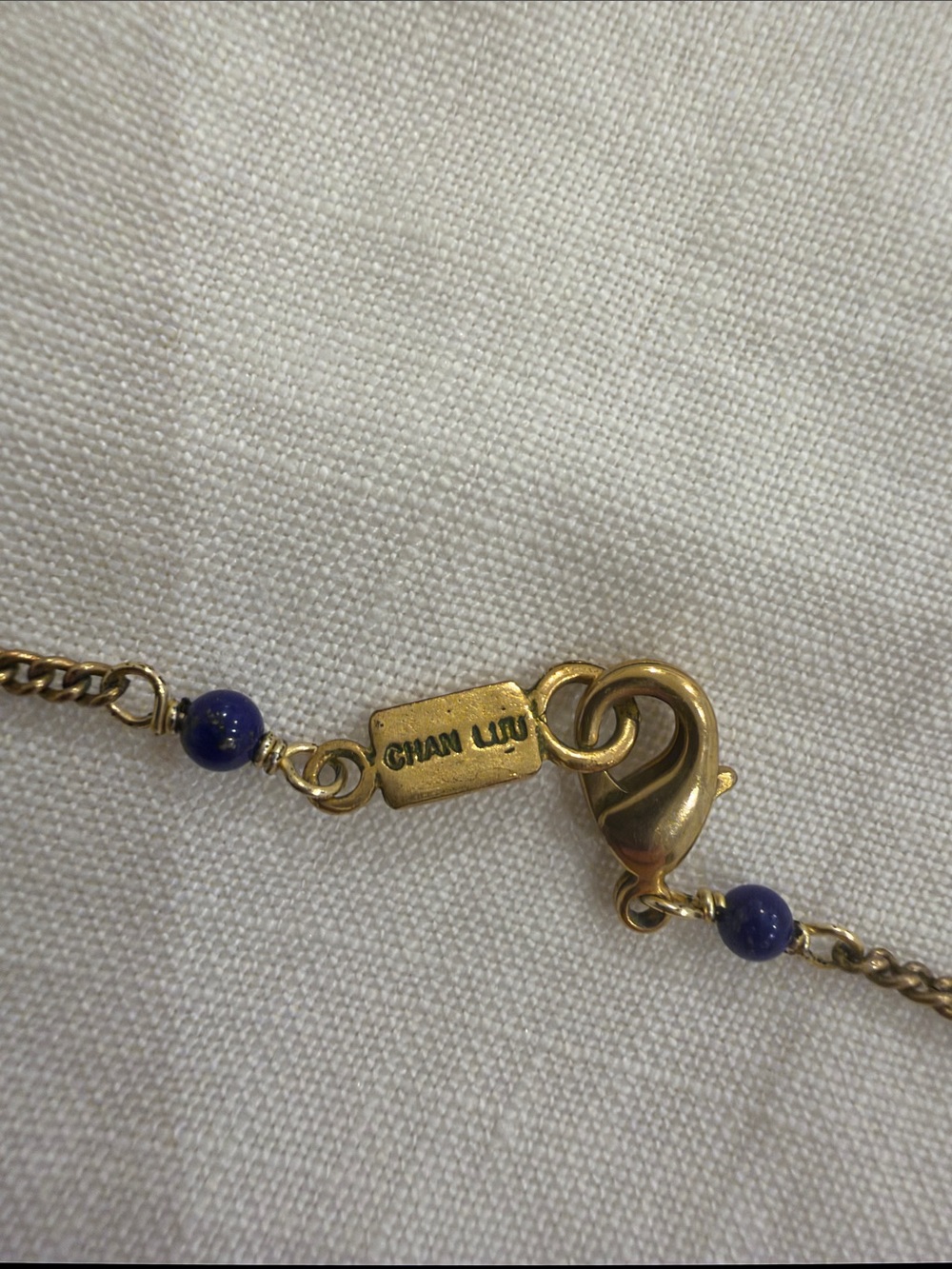 Chan Luu Navy Beaded Necklace with Gold Charms - Picture 4 of 7